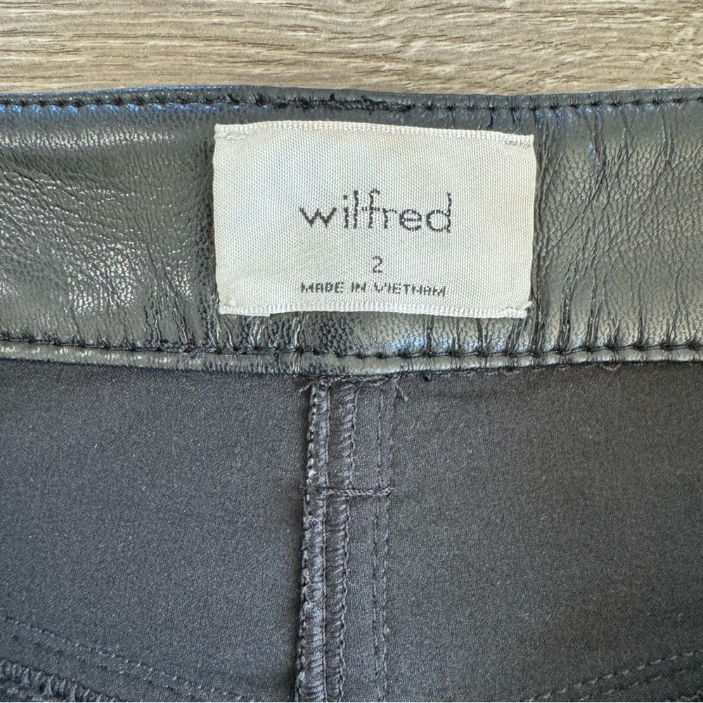 Aritzia Wilfred Melina High Rise Vegan Faux Leather Pants Black Size 2 - Picture 6 of 16